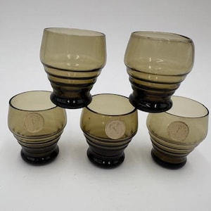 Vintage Shot Glasses - Shot Glasses - Set of 5 - Shot Glass - Vintage Shot Glass - 1 Ounce Glass - 1 Ounce Shot Glass - Collectible Shots