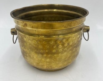 Vintage Brass Planter - Brass Planter - Vintage Brass Container - Brass Container - Hammered Brass Planter - Hammered Brass Container