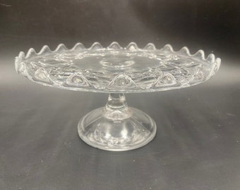 Vintage Glass Cake Plate - Glass Cake Plate - Cake Plate - Glass Cake Plate - Vintage Glass Cake Stand - Glass Cake Stand - Small Cake Stand