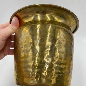 Vintage Brass Flower Pot - Brass Flower Pot - Vintage Flower Pot - Flower Pot - Gold Flower Pot - Brass Plant Holder - Hammered Brass Holder