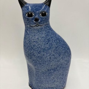 Vintage Ceramic Cat Figurine - Ceramic Cat Figurine - Vintage Cat Figurine - Cat Figurine - Vintage Cat Statue - Blue and White Cat Statue