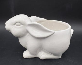 Vintage Ceramic Bunny Planter - Ceramic Bunny Planter - Vintage Rabbit Planter - Rabbit Planter - Succulent Planter - White Ceramic Planter