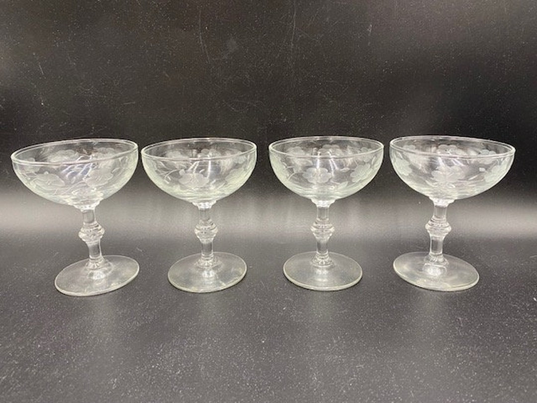 Vintage Coupe Glasses Coupe Glasses Set of 4 Vintage Etsy