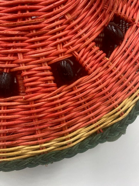 Vintage Wicker Watermelon Picnic Basket - Wicker … - image 8