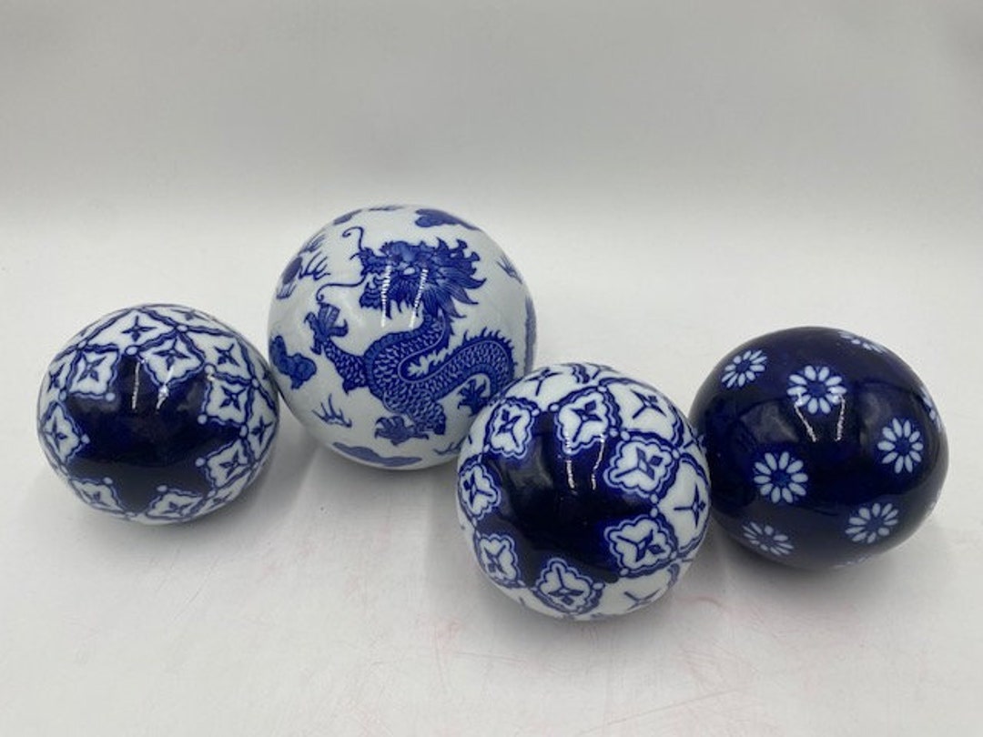 Vintage Blue and White Carpets Balls Blue and White Carpet Etsy