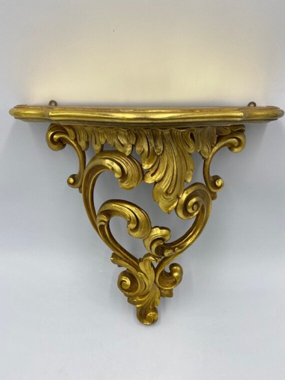 Vintage Gold Wall Shelf Gold Wall Shelf Gold Shelf Etsy