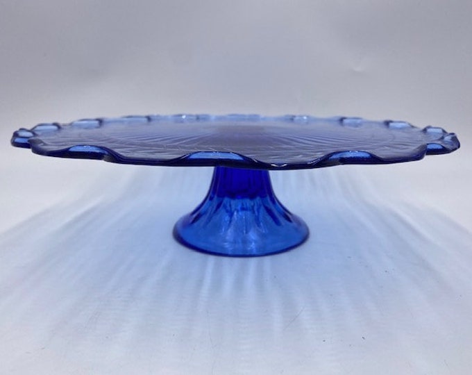 Vintage Blue Glass Cake Stand Blue Glass Cake Stand Vintage Cake Stand