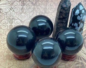 Black Obsidian Spheres - Sacred Protective Space, Scrying
