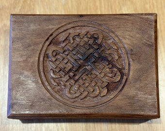 Vintage Hardwood Storage Box - tarot, angel cards, runes, crystals