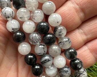 Black Tourmaline In Quartz Bracelets