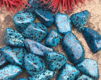 Dalmation Jasper Large Blue Tumble Stone High Grade - Fun, Laughter, Communications, Personal Barriers, Transformation