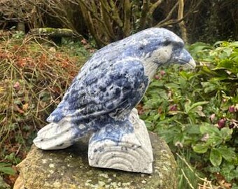 Sodalite Raven Extra Large - Hand Carved Totem, Wisdom, Intuition And Protection Altar Piece