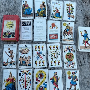 Vintage 1970&#39;s Tarot Cards 1JJ AG Muller + CIE Swiss Complete With Box + Instructions