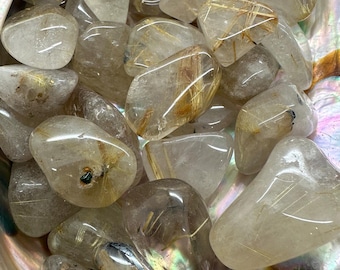 Rutilated Quartz Tumble Stones