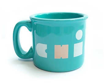 Chicago Chunky Type Ceramic Campfire Mug / Chicago Coffee Mug / Chicago Souvenir / Chicago Gift Idea / Chicago Pride