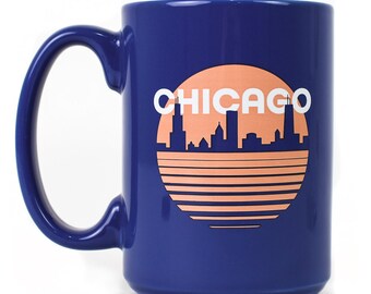 Chicago Skyline Mug / Chicago Retro Coffee Mug / Chicago Souvenir / Chicago Gift Idea / Chicago Pride