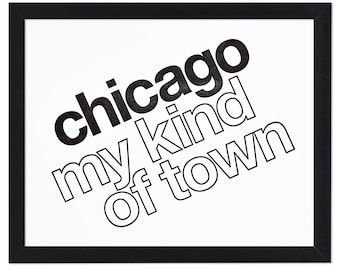Chicago Mi tipo de ciudad Impresión tipográfica, 8" x 10"