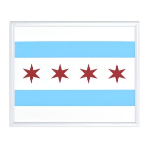 Chicago Flag 10" x 8" Screenprint / Modern Simple Chicago Artwork / Chicago Souvenir Print