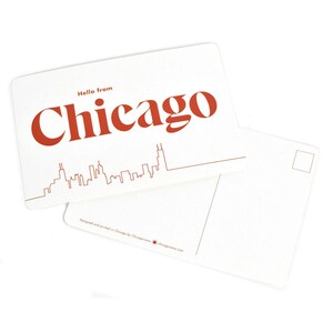 Hello from Chicago Postcard / 6" x 4" Modern Greeting / Chicago Souvenir