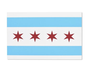 Chicago Flag Postcard / 6" x 4" Silkscreen Print / Screenprinted Chicago Flag / MInimal Chicago Art