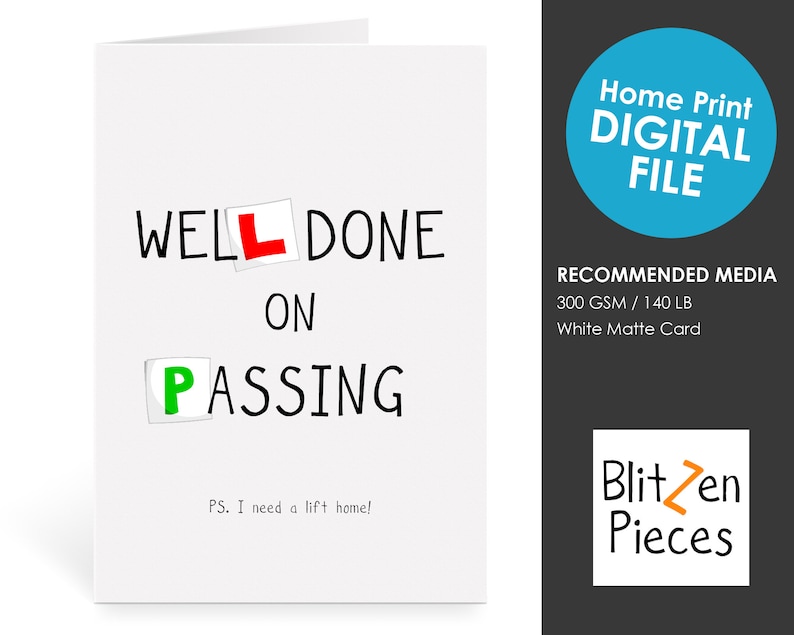 Passing Driving Test New Driver Driving Test Card Exam Well Done on Passing