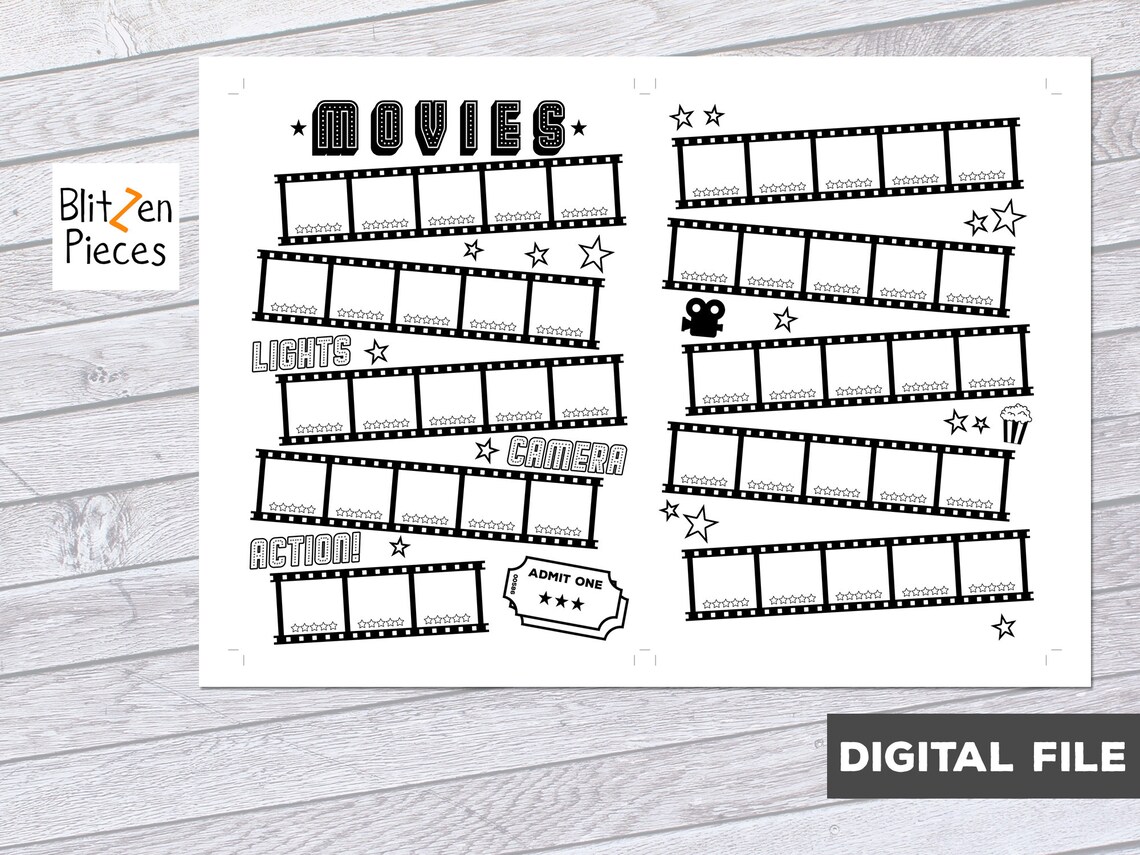 Movies Tracker Printable Log File for Bullet Journal - Etsy