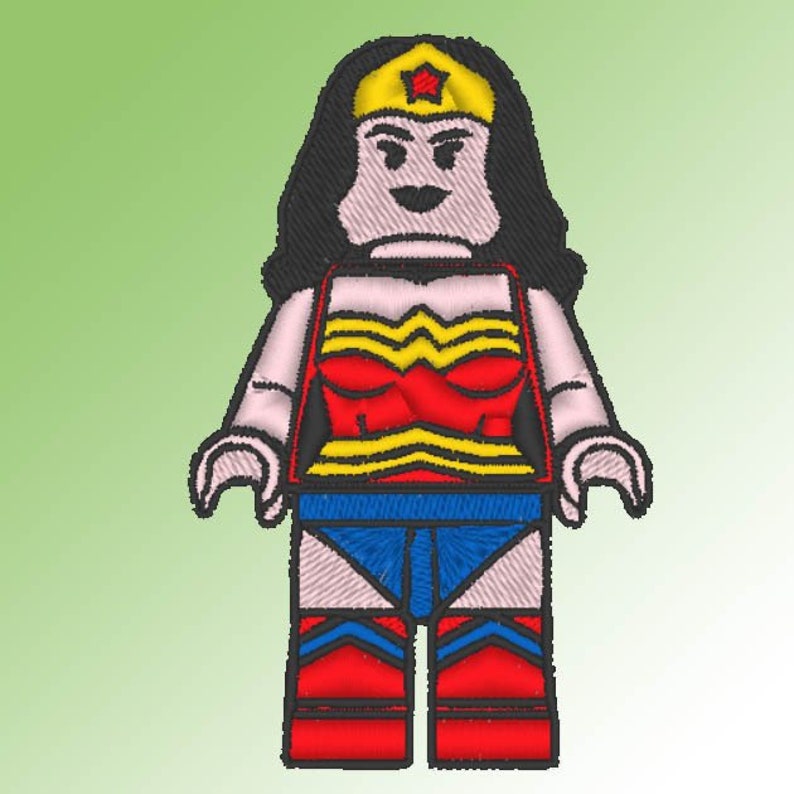 Amazing lego wonder woman embroidery machine sybju  etsy Amazing lego wonder woman embroidery machine sybju  etsy