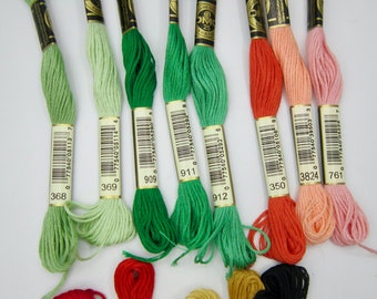 DMC Cotton Embroidery Floss Skeins (13) Various Colours - Mixed Lot