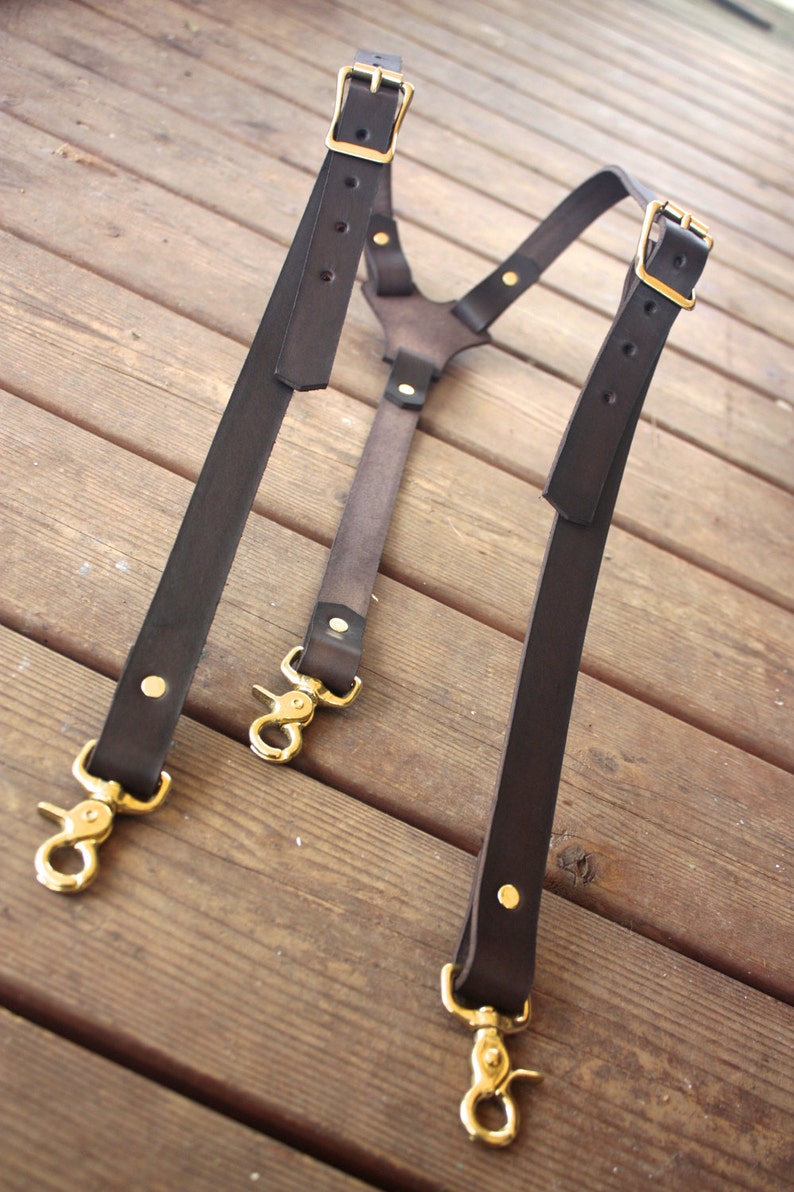 Handmade Mens Leather Suspenders Etsy
