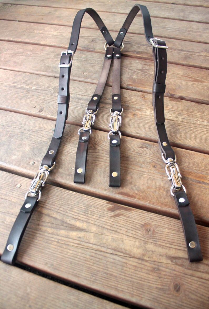 Handmade Heavy Duty Leather Suspenders with Leather Belt Loop Etsy
