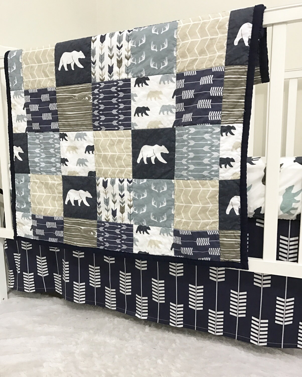 Little Oasis Rustic Woodland Bear Crib Bedding. Choose crib Etsy