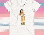 Watercolor Dashboard Hula Girl Triblend T-shirt