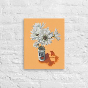 Bier &bloemen verpakt canvas print