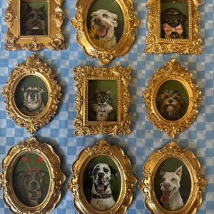 Custom Mini Framed Oil Pet Painting Magnet