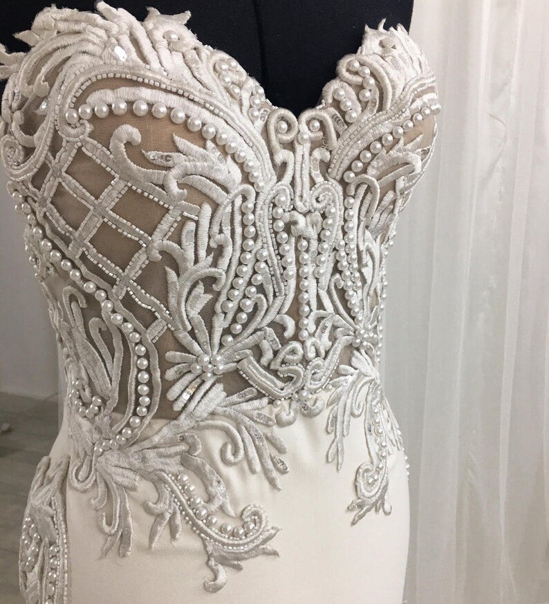 strapless low back wedding dress