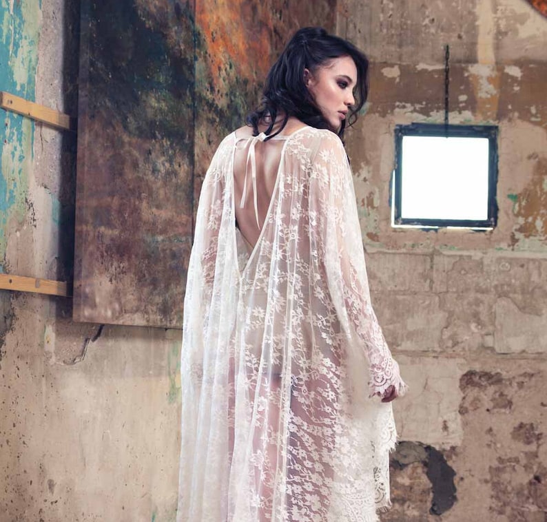 Beach Wedding Lace Kaftan Dress Can be used as Bridal Etsy