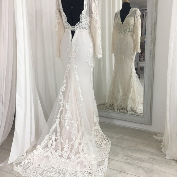 handmade lace wedding dress