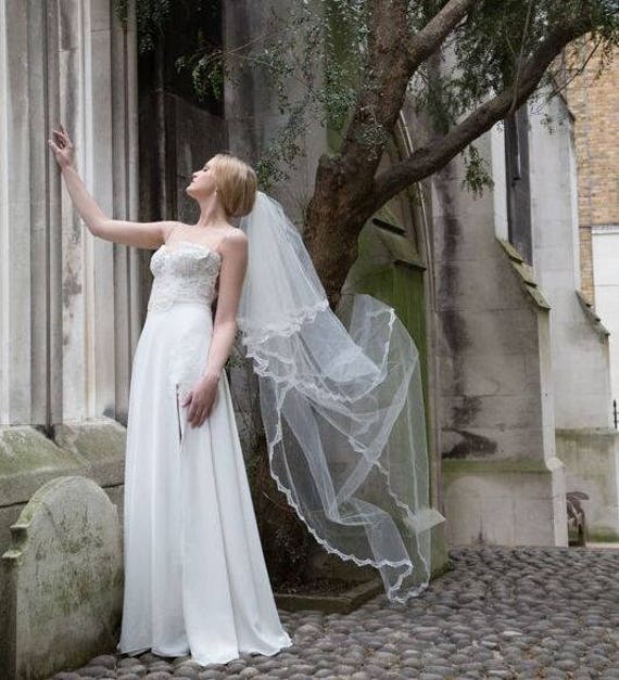 Lace Veil Wedding Veil Off White Veil Bridal Veil Ivory Etsy