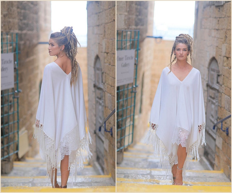 Boho Maxi Dress Can Be Used As A Beach Wedding Dress Lace Etsy