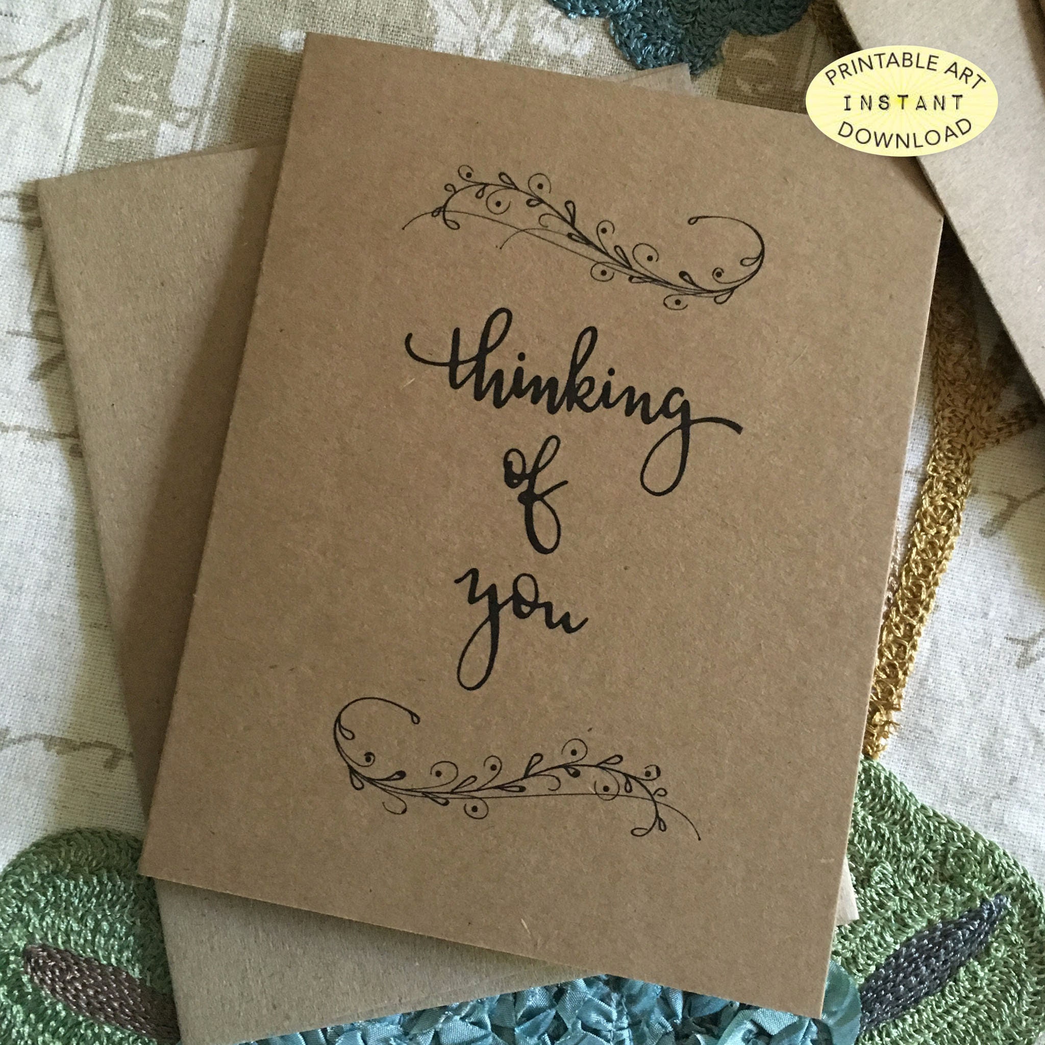 Thinking of You Greeting Card | Printable Art | Instant Digital ...