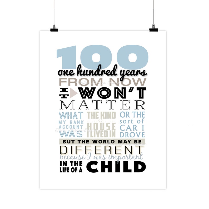 100 Years From Now Digital Download Printable Art Etsy
