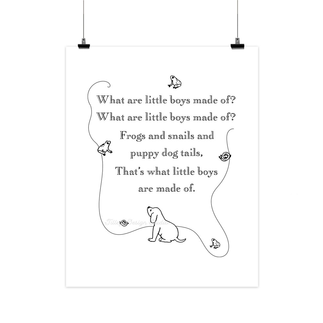 What Are Little Boys Made Of? | Printable Art | Instant Digital ...