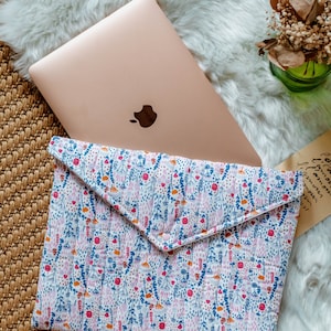 Bolsa/Funda/Funda para ordenador o tablet de 13 pulgadas Etiqueta Personalizada - Estilo floral - Hombre o mujer