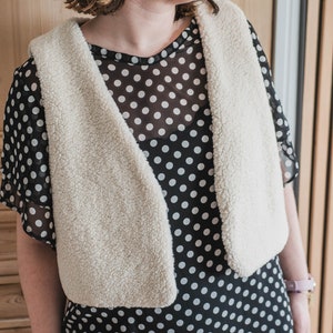 Women's shepherd's vest - Sherpa - Shearling - Long or short Ecru lining of your choice