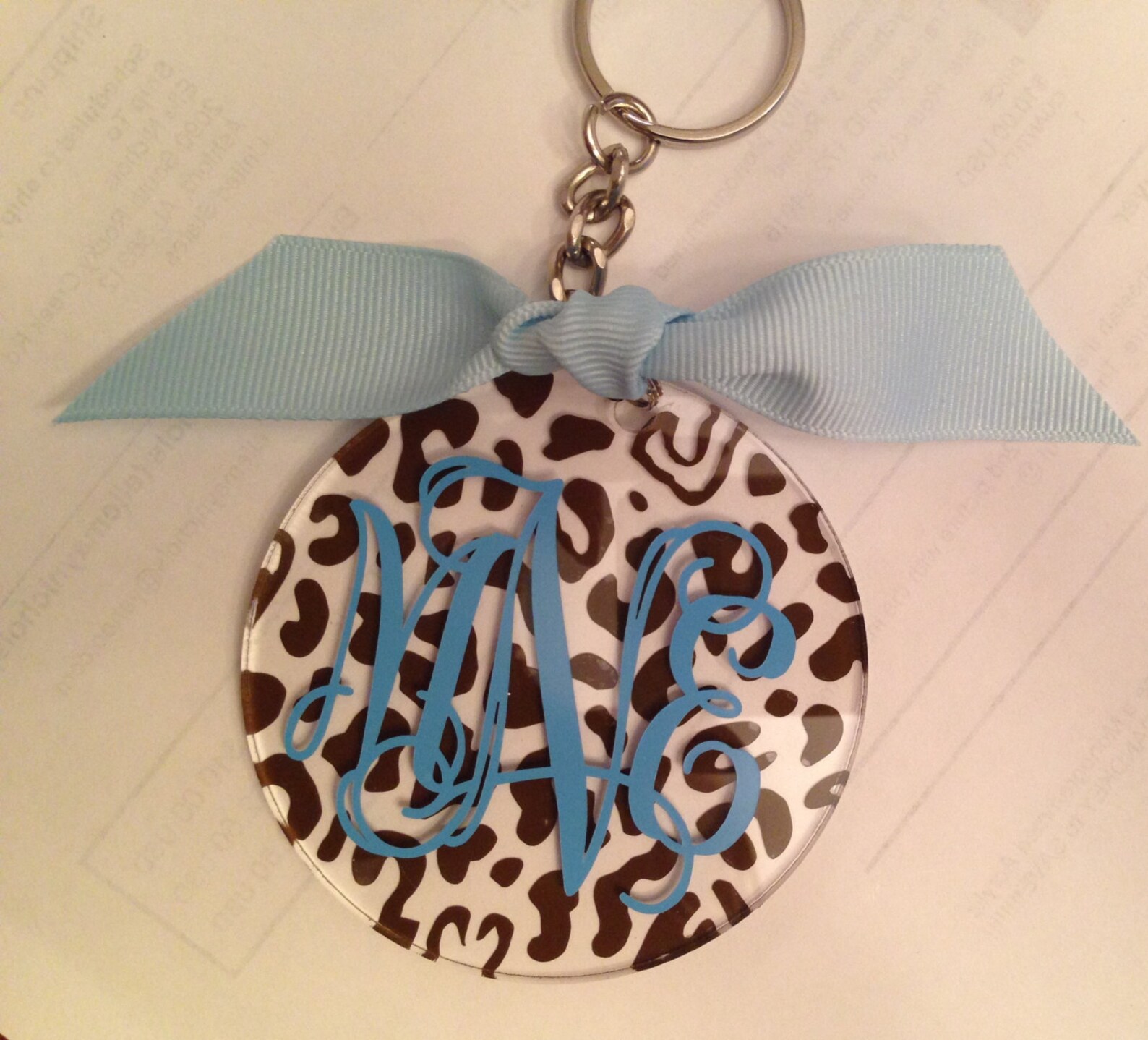 Customized Vinyl Monogrammed Keychains 3 Round Etsy
