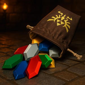 Glow-in-the-Dark Embroidered Hylian Crest Rupee Bag with rupees Legend of Zelda inspired Ocarina of Time Twilight Princess Cosplay Accessory