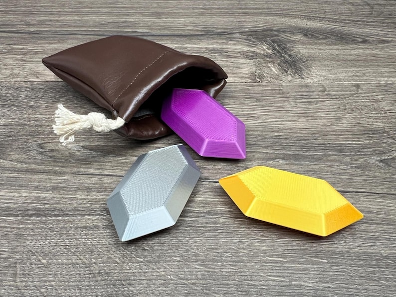 Mini Toy Rupees Hand Made Legend of Zelda Inspired Rupee Bag Toy Set – 3D Printed ...
