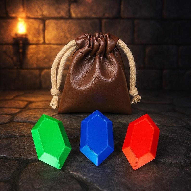 Mini Toy Rupees Hand Made Legend of Zelda Inspired Rupee Bag Toy Set – 3D Printed ...