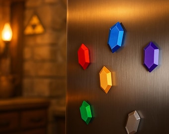 Ímãs de geladeira com 3 a 6 rúpias coloridas, inspirados em Legend of Zelda, impressos em 3D, para presente de gamer, conjunto de 6 a 18 peças, feito à mão, para fãs.