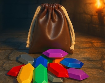 Handmade Legend of Zelda Inspired Rupee Set (9 - 18) with Rupee Bag – 3D Printed Cosplay Props, Shiny Silk Collectibles, Gamer Gift, Wallet